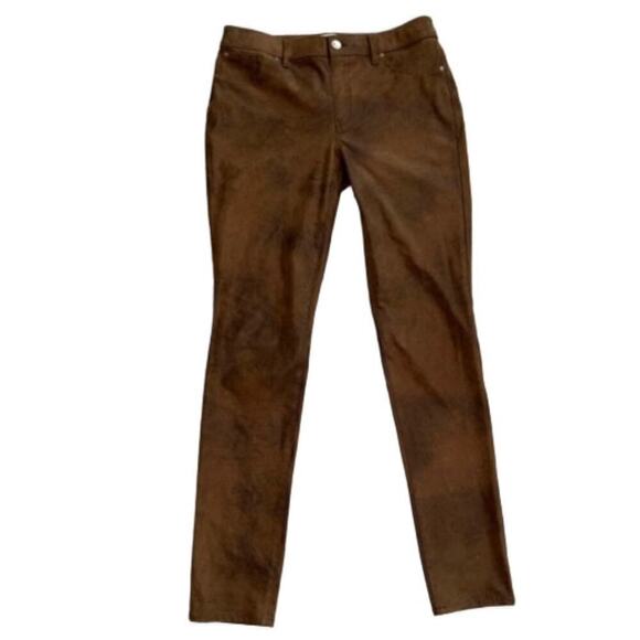 Chico’s Brown Vegan Sueded Leather Look Pants Size 00 (Size 2)  New Without Tags - Picture 2 of 13
